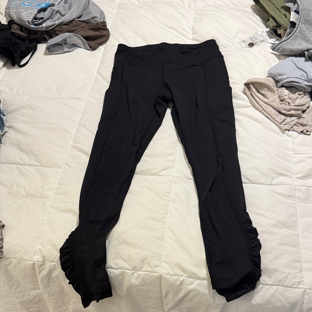 Lululemon Athletica Black Ruffle Leggings
